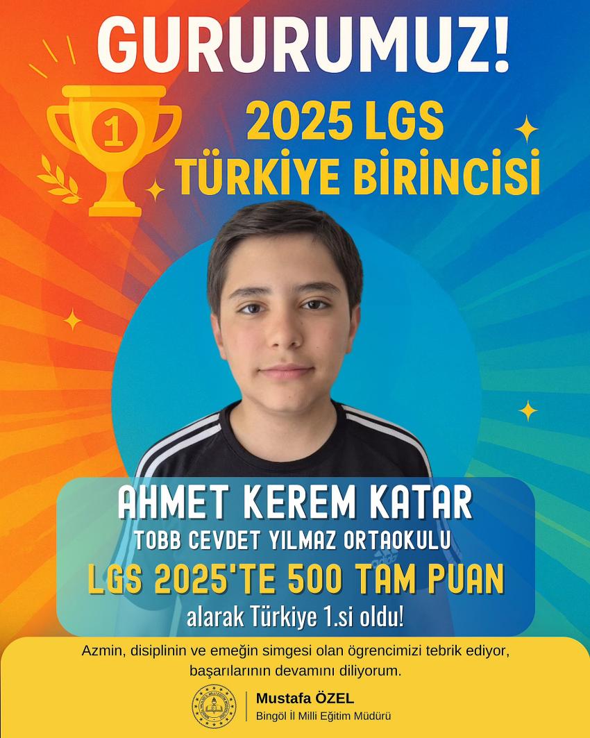 Türkiye Birincisi Oldu