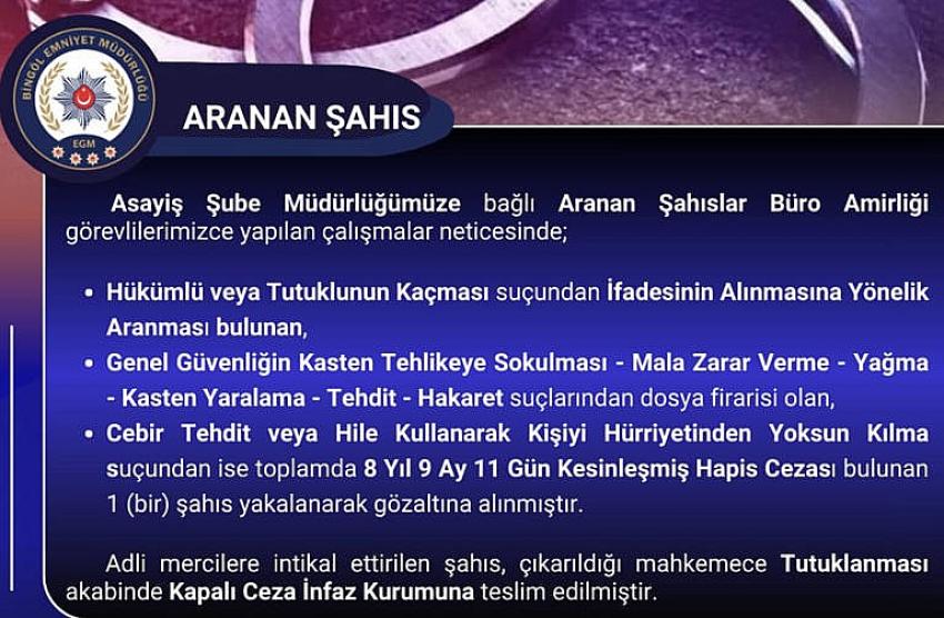 Hapis Cezası Bulunan Zanlı Yakalandı