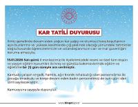 Salı Günü İçin Tatil Kararı Alındı