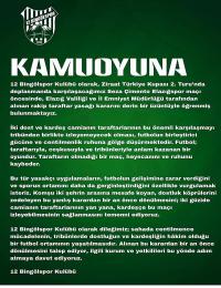 Şok Karar: Kupa Maçı'nda Bingölspor’a Seyirci Yasağı