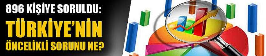 896 kişiye soruldu: Türkiye’nin öncelikli sorunu ne?